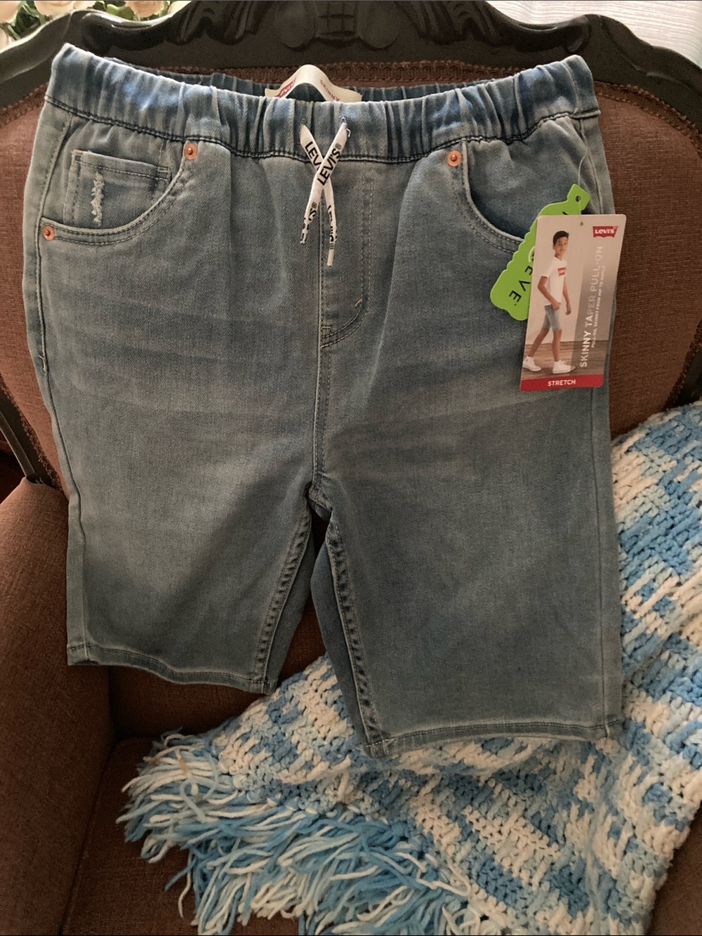Levi's Light Blue Kids Denim Drawstring Shorts